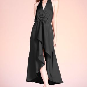 Draped Halter Sarong Midi Dress