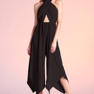 Wrap Halter Midi Jumpsuit