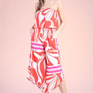 Sicilia Strapless Slanted Hem Jumpsuit