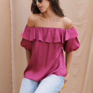 London Off Shoulder Satin Top