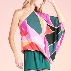 Metamorphosis Print One Shoulder Top