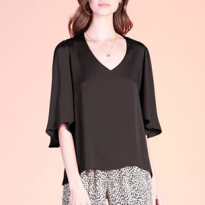 Poly Silk Petal Sleeve Top